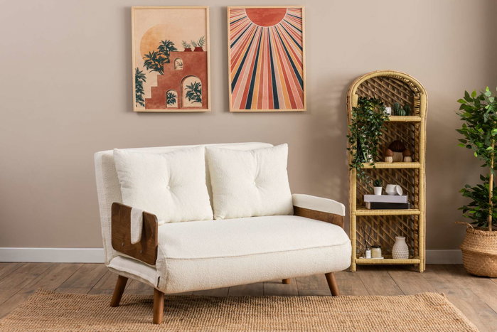Atelier Del Sofa Cosmo Sofá-Cama de 2 Plazas - Teddy White Atelier Del Sofa Cosmo Sofá-Cama de 2 Plazas - Teddy White